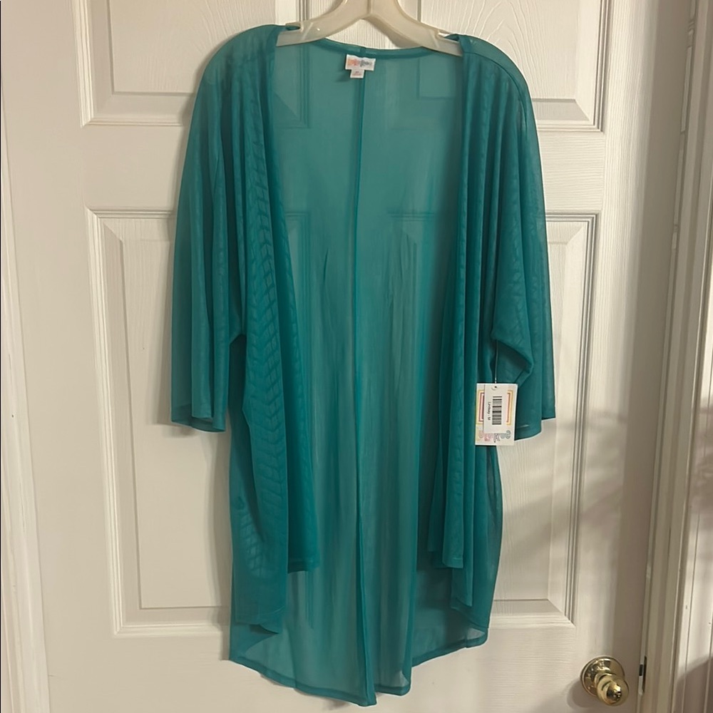 Teal Sheer Kimono Cardigan